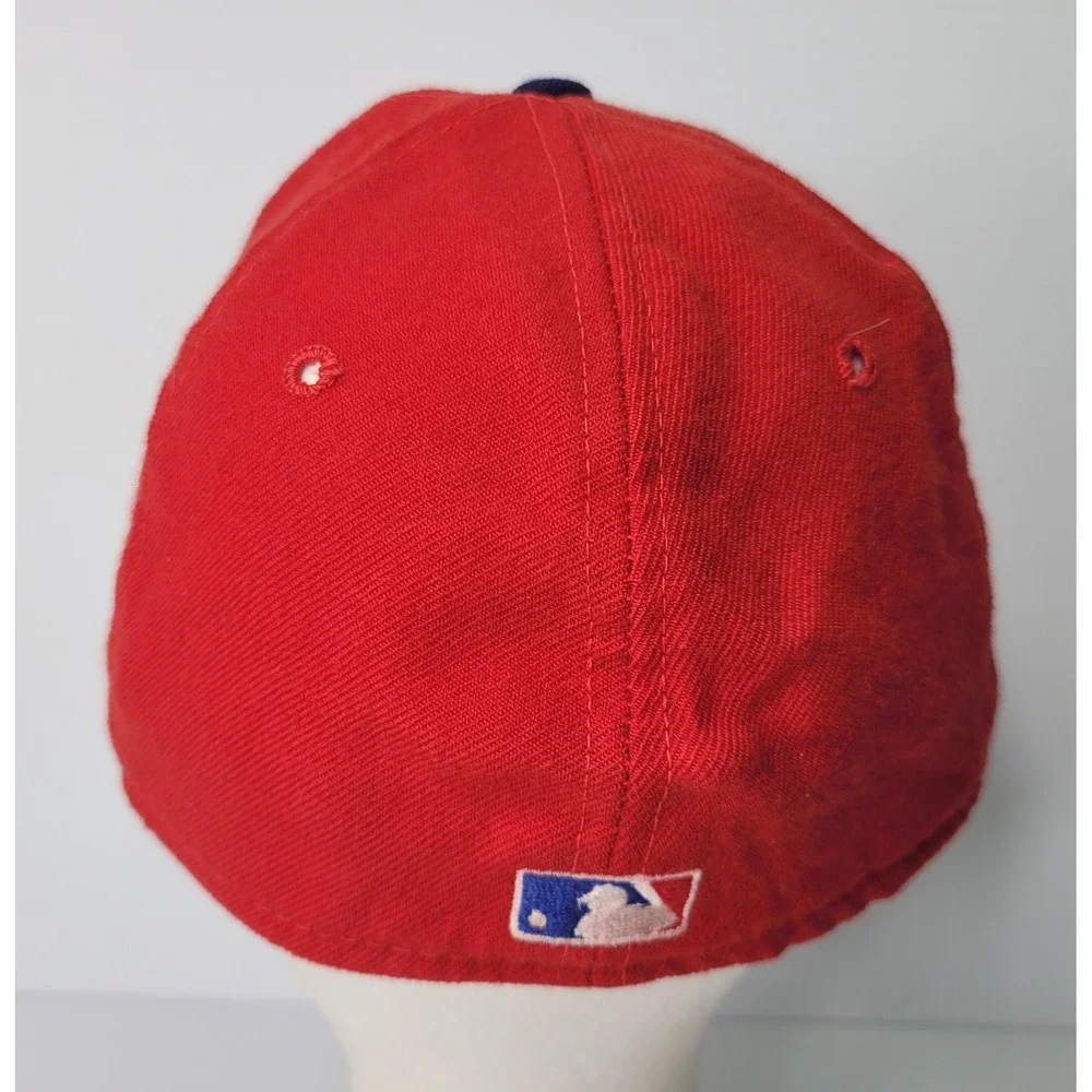 New Era Philadelphia Phillies Hat Mens 7 1/4 Red MLB Diamond Collection Wool VTG